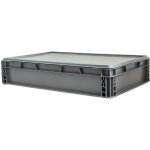 Euro přepravka s víkem 600*400*120 mm, šedá – Zboží Dáma