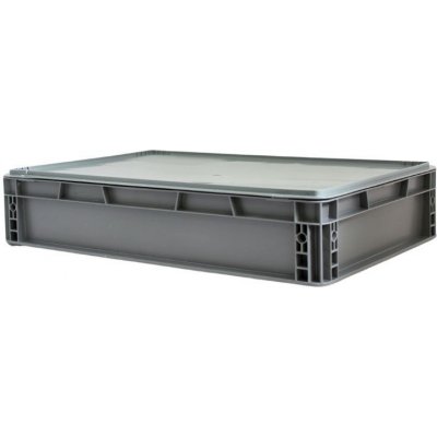 Euro přepravka s víkem 600*400*120 mm, šedá – Zboží Dáma
