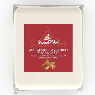 SweetArt potahovací a modelovací hmota s příchutí marcipánu White 250 g – Sleviste.cz