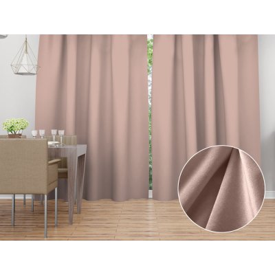 Biante Sametový závěs Velvet Premium SVP-043 Pudrově růžový - šířka 270 cm 270x190 cm – Hledejceny.cz
