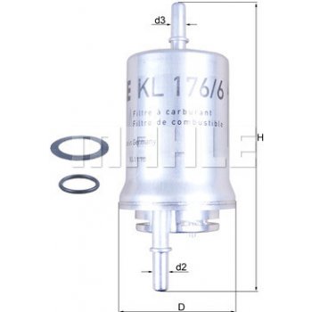 Palivový filtr MAHLE ORIGINAL KL 176/6D (KL176/6D)