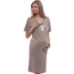 Hnědá těhotenská a kojící košile má dvojité propínání na knoflíky s koalou 1C3920 hnědá – Hledejceny.cz