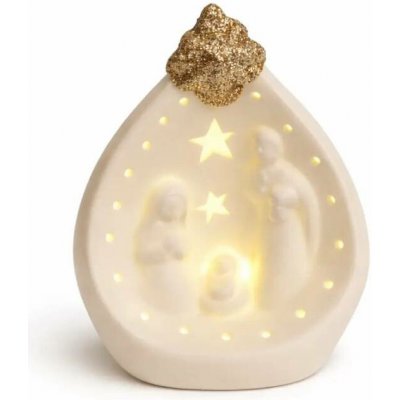 DECOLED LED svítící betlém keramický 7,8 × 5,5 × 10 cm, teple bílá, 2× LR44 – Hledejceny.cz
