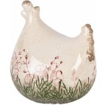 Clayre & Eef Béžová antik keramická slepička s květy Rustic Flower - 12*11*13 cm – Hledejceny.cz