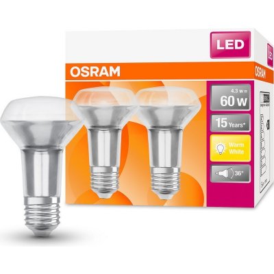 Osram 2 ks kvalitní LED žárovka E27 4,3 W STAR teplá bílá – Zboží Mobilmania