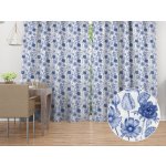 Biante Dekorační závěs PML-090 Modré jarní květiny na bílém 145x200 cm – Hledejceny.cz