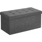SONGMICS Úložný sedací box čalouněný skládací 76 cm šedý – Sleviste.cz