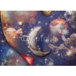 WEBLUX 76288631 Fototapeta plátno Dark galaxy Tmavá galaxie rozměry 160 x 116 cm – Sleviste.cz