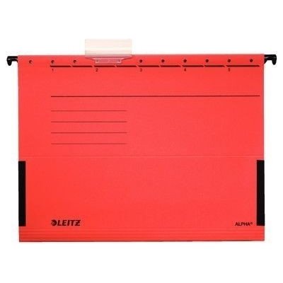 Desky závěsné Leitz ALPHA s bočnicemi, červené, 25 ks – Zboží Živě