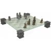Šachové figurky a šachovnice Mayer Chess Šachy Král Artuš, zlaté a stříbrné šachové se skleněnou šachovnicí