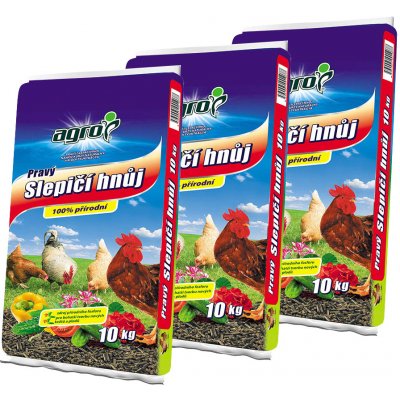 AGRO CS Slepičí hnůj 3 x 10 kg – Zbozi.Blesk.cz