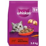 Whiskas suché krmivo pro dospělé kočky s hovězím masem 3,8 kg – Hledejceny.cz