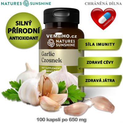 Nature’s Sunshine GARLIC 100 kapslí po 650 mg – Hledejceny.cz