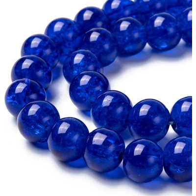 Praskané korálky - zářivě modré - ∅ 8 mm - 10 ks – Zboží Mobilmania
