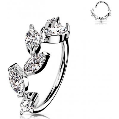 Šperky4U septum piercing do nosu/ucha kruh s čirými zirkony N0168-ST