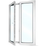 SkladOken.cz balkonové dveře dvoukřídlé se štulpem 148 x 208 cm bílé, LEVÉ – Sleviste.cz