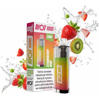 RIOT 1000 Strawberry Kiwi 20 mg 1000 potáhnutí – Hledejceny.cz