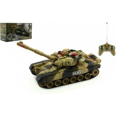 Teddies RC Tank T-80 25 cm RTR s dobíjecím packem + adaptér army barvy 1:32