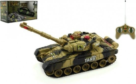 Teddies RC Tank T-80 25 cm RTR s dobíjecím packem + adaptér army barvy 1:32