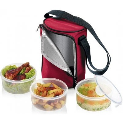 Jídlonosič FRESHBOX, se 3 dózami 1,5 l, bordeaux Tescoma 892211 – Zbozi.Blesk.cz