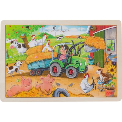 GOKI Dřevěné Malý traktor 24 dílků – Zboží Mobilmania