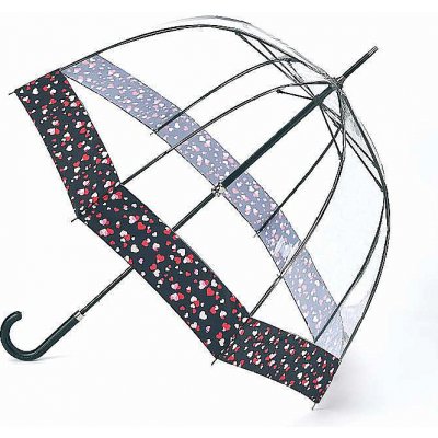 Fulton L866 luxe love hearts dámský průhledný deštník černý – Zboží Mobilmania