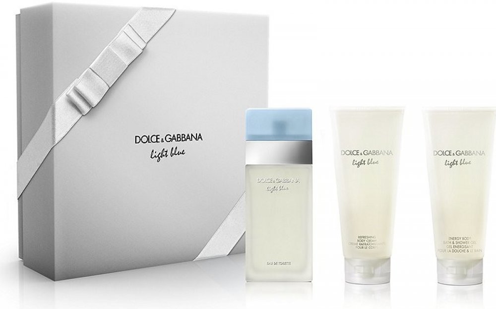 Dolce & Gabbana Light Blue EDT 100 ml + tělové mléko 100 ml + sprchový gel  100 ml Hard Box dárková sada | Srovnanicen.cz