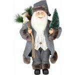 MagicHome Vianoce Dekorace MagicHome Vánoce, santa, textil, šedý, 16x26x45 cm – Hledejceny.cz