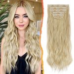 Barsdar Clip in Extensions, 5 KS Dlouhé vlnité Clip in prodlužování vlasů Silný přírodní měkký – Sleviste.cz