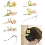 6 kusů květinových kovových sponek do vlasů a 2 kusy sponek do vlasů, protiskluzové sponky do – Zboží Mobilmania