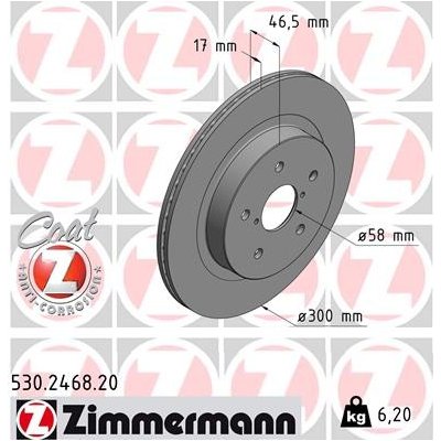 Brzdový kotouč ZIMMERMANN 530.2468.20 – Hledejceny.cz