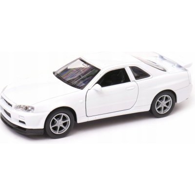 WELLY Nissan Skyline GT-R R34 bílá 1:34 – Zboží Mobilmania