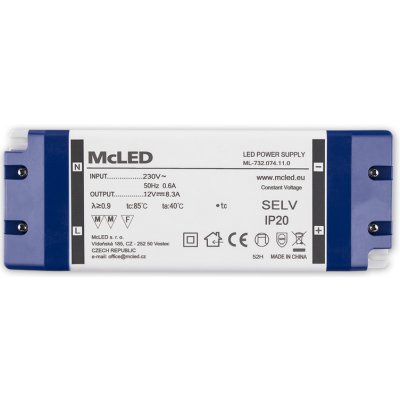 McLED LED transformátor 12V/100W ML-732.074.11.0