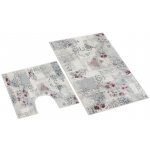 Bellatex 3D tisk sada ornament smetanová černá růžová 60 x 100 +60x50 cm – Sleviste.cz