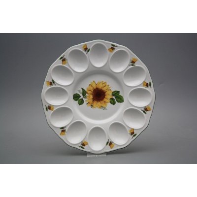 Bohemia Porcelán 1987 podnos na vejce Rokoko Slunečnice ZL 24cm – Zboží Dáma