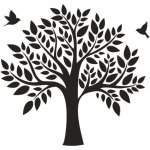 Anděl Samolepka na zeď černý strom 2 archy 32 x 60 cm 15506 – Sleviste.cz