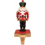Červeno-černý věšák na vánoční punčochu Louskáček - 10*12*24 cm - Clayre & Eef – Hledejceny.cz