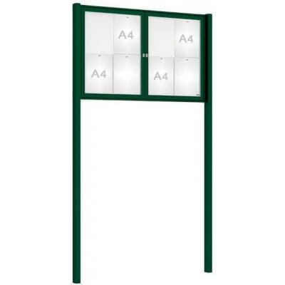 PROCITY Venkovní elegantní vitrína Tradition, 8 x A4 dvoukřídlá, včetně sloupků, zelená | Zboží Auto