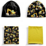 Takoy Panel se střihem M funkční úplet set čepice a nákrčník bagry černé – Zboží Mobilmania