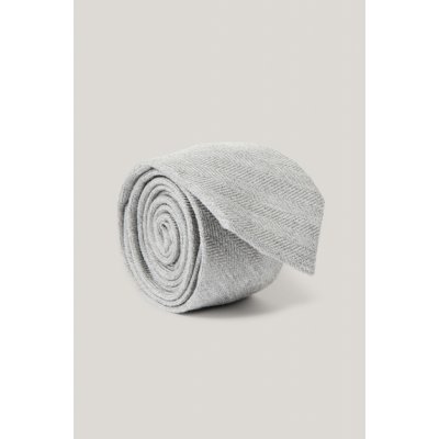 Gant Herringbone Wool Blend Tie Light Grey – Zboží Mobilmania