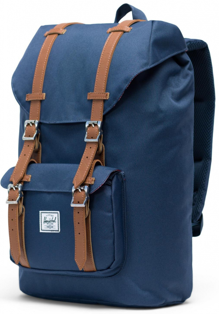Herschel Little America Mid-Volume navy tan synthetic leather 17 l