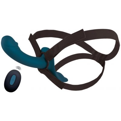 You2Toys Strap On Set Harness & 2 Motors Vibrator with Remote Blue – Zboží Dáma