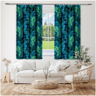 Mondo Italia Závěs na řasící pásce MIGD219 140x160 cm Zelená 140x160 cm – Zboží Mobilmania