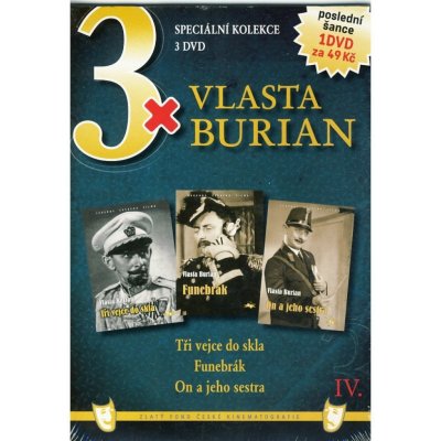 3x Vlasta Burian IV. papírový obal DVD – Zbozi.Blesk.cz