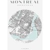 Plakát Plakát Mapa města Montreal kruh 24X30 cm