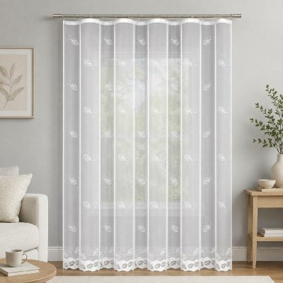 Dekorační žakárová záclona s řasící páskou HELLEN 250 bílá 300x250 cm MyBestHome – Hledejceny.cz