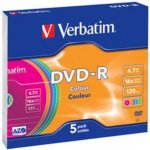 Verbatim DVD-R 4,7GB 16x, Advanced AZO+, slimbox, 5ks (43557) – Zboží Mobilmania