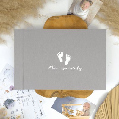 Lovelu Fotoalbum pro miminko - šedé + samolepky – Sleviste.cz