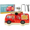 Auta, bagry, technika Lean Toys Dřevěný hasičské auto pro malého kutila DIY