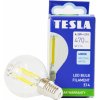 Žárovka Tesla LED žárovka miniglobe FILAMENT RETRO E14, 4W, 230V,470lm,25 000h, 4000K denní bílá